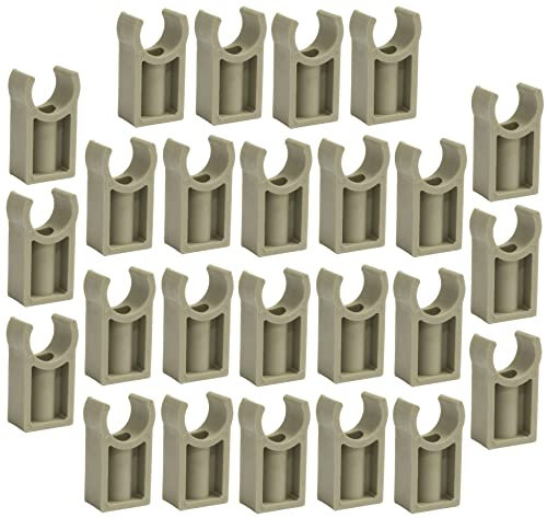 AERZETIX - C66829 - Set di 25 morsetti/clip di fissaggio semplice Ø20mm - PPR/polipropilene/ - supporto a parete/pavimento per tubo acqua Ø20mm - impianto idraulico riscaldamento sanitario montaggio