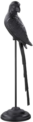 GILDE Parrot Figur aus Aluminium - schwarz/matt - Vogel - Höhe 85 cm - Dekoration - Skulptur - Kunst - Wohnaccessoire
