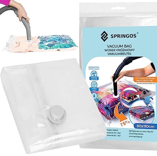 SPRINGOS Vakuumbeutel mit integriertem Ventil 80 x 110 cm 1 Stück