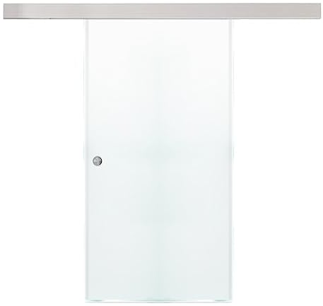 Home Deluxe - Glasschiebetür SAPHIR - Milchglas 205 x 105 cm, inkl. Gleitschiene und Zubehör I Glastür Wohnungstür Innentür