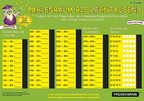TimeTEX - Zaubertafel Mathematik - Zahlenraum bis 100.000 | Rechen-Tafel mit Selbstkontrolle zum spielerischen Lernen von Addition, Subtraktion und Multiplikation | Inhalt: Zahlenraum bis 100.000