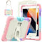 SEYMAC Funda para iPad de 10,2 Pulgadas (iPad 9.ª/8.ª/7.ª Generación), Funda a Prueba de Golpes con Protector de Pantalla/Soporte Plegable/Soporte para Bolígrafo para 2021/2020/2019, Rosa