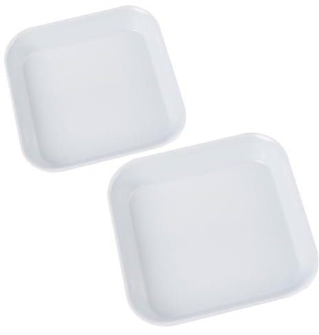 2 Pcs Plastic Square Jewelry Dish Tray Ring Cosmetic Holder Tray Necklace Earring Display Tray White Decorative Trinket Plate Bathroom Tray for Towels