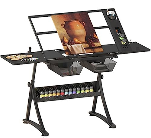 CASEGO Die Höhe des Maltisches ist verstellbar und stabil, ohne zu wackeln, geeignet für Wohnzimmer, Studio, Klassenzimmer usw. (Basic)