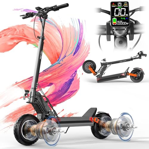 JOYOR S10S Trottinette Electrique Adulte Pliable 1000W*2 Moteurs 60V 1080Wh Autonomie 70-85km Trotinette Electrique Adulte Puissante Suspension Double Pneus Tout Terrain 10'' Scooter Electrique Adulte