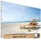 TRIOSK Große Motivplane Sichtschutz Zaunblende mit Motiv Strand Liegestühle Meer Motivbanner Garten Deko Plane Blickdicht für Zaun Terrasse Gartenzaun Zaunplane PVC 340x173 cm