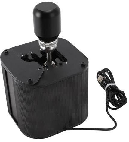 Annadue PC USB Game Simulator Shifter mit Komfortablem Griff, USB Simulator Shifter für G29 G27 G25 G920 T300RS GT Lenkrad, Plug and Play (Schwarz)