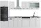 Vicco Küchenzeile R-Line, Weiß Landhaus/Weiß, 300 cm mit Hochschrank, AP Anthrazit