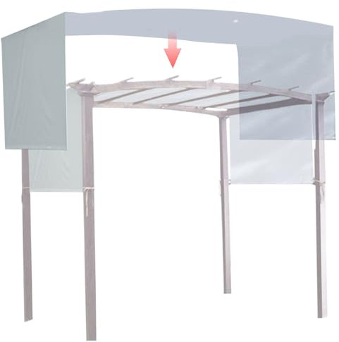 Weduspaty Pergola Shade Cover, 17x7 Ft Silver-Coated Polyester Pergola Cover Waterproof and Sun Protection with 4 Straps Sturdy Pergola Replacement Canopy for Garden, ONLY Pergola Cover (Grey)