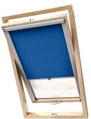 Stylo Verdunkelungsrollo für Dachfenster – für FAKRO-Fenster - 100% Verdunkelung - Aluminium für FAKRO-Fenster – Thermoisolierung – Mechanismus – Sonnenschutz FAKRO 55/78 Saphirblau