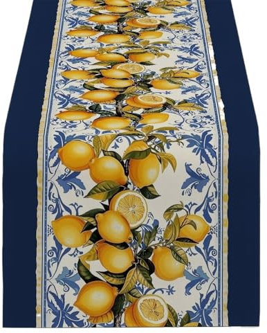 Tischläufer Modern Tischläufer mit Obst und Zitrone, Kommode, Dekor for Küche, Urlaub, Party, Tischläufer, Zuhause, Esszimmer, Küche, Tischdekoration Tischdeko Esstisch(1179 (2),200-33cm 78-13inch)