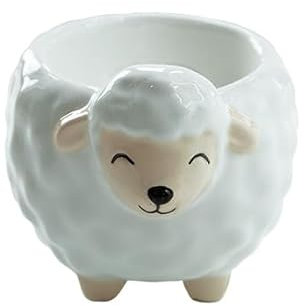 Sass & Belle Highland Cow Egg Cup – Cute Ceramic Novelty Egg Cup for Breakfast, Fun Kitchen Tableware Gift, Collectable Farm Animal Egg Holder by Sass and Belle (White)