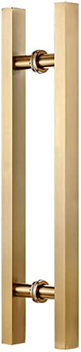 Maniglia per porta scorrevole in acciaio inox, set moderno per esterni/interni, maniglia per porte in vetro, maniglia a doppia faccia dorata, 80 cm