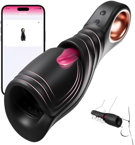 Masturbieren für Männer Vibratorensets Masturbator mit 10 Zungenleckenmodi 10 Vibrationsmodi 3in1 Penis Vibrator Sexspielzeug Trainer Eichel Stimulation Oralsex-Öffnung APP Steuerung Paare Solo