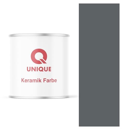 Q UNIQUE Keramikfarbe 2L - Hochdeckende Wand- und Deckenfarbe | Tiefmatte Innenfarbe | Langlebige Qualität | Anthrazit | Scheuerfest | Abwaschbar | Ideal für Küche, Bad, Wohnzimmer und Flur | 2 Liter