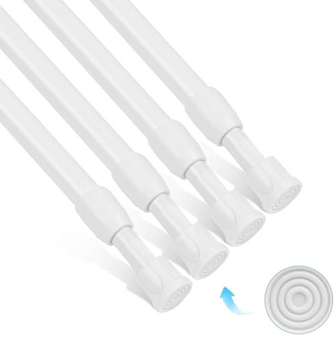 HOTUT Teleskopstange, 4 Stück Klein Ausziehbare Klemmstange, Klemmstange ohne Bohren, verstellbare kleine Spannstange für Duschvorhangstange,Kleiderstange,Schränke,Bücherregal(30-50cm)