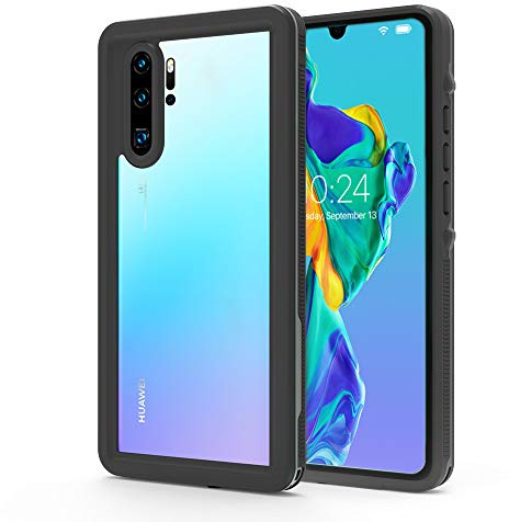 SIYOPINPFY Funda para Huawei P30 Pro Impermeable - 360 Grados Antigolpes Militar Integral Protector ， IP68 Waterproof Sumergible Carcasa Estanca Antipolvo Acuatica Case, Negro