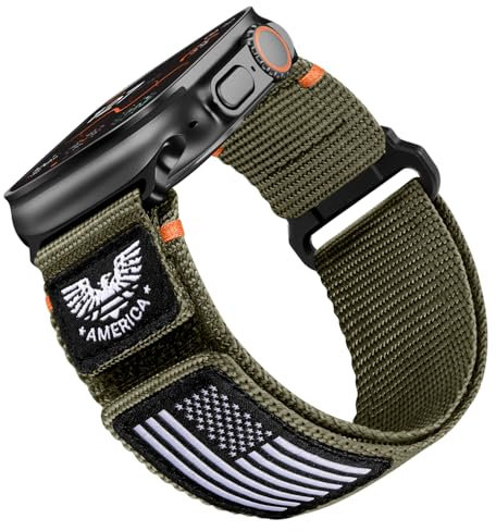 Bandletic Cinturino in nylon compatibile con Apple Watch Ultra da 49 mm, 46 mm, 44 mm, 45 mm, 42 mm (S3/2/1) Uomo e donna, cinturino sportivo elastico per iWatch Serie 10 Ultra SE, 9, 8, 7, 6, 5, 4, 3