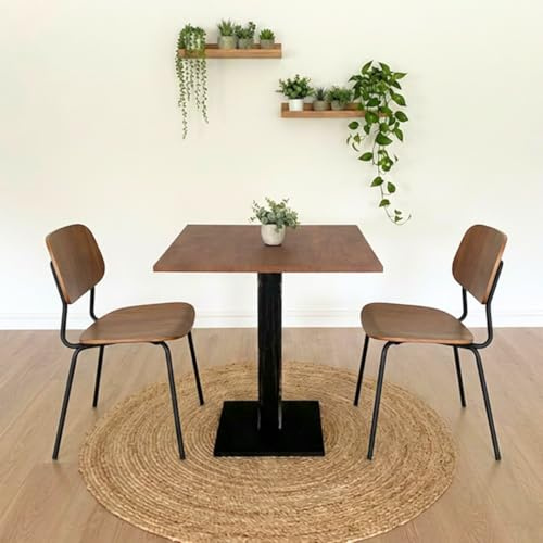 SERVAL Bar-Tisch | Bistrotisch | quadratisch mit Mittelfuß 60/70/80 cm (CORTEN F287 Rostoptik - Schwarz, 80 x 80)