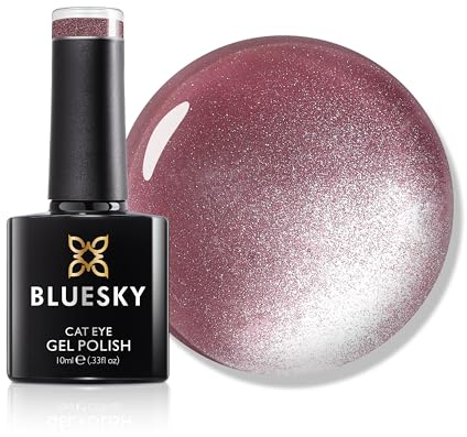 Bluesky Cat Eye Gel Nail Polish 10ml, Rosebud Charm - SJC08, Pink Magnetic Nail Polish with Cat Eye Effect for LED UV Lamp, Long-Lasting, Salon & Home Manicures
