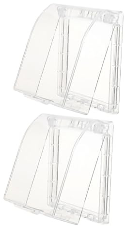 2 Stück Transparente Türklingelabdeckung mit Spritzschutz für Außen | Kunststoff, Stabile Ausführung, für Lichtschalter und Außentürklingeln an Eingang und Garten