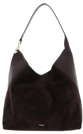 Furla Leder Schultertasche Lara Hobo Bag Espresso dunkelbraun