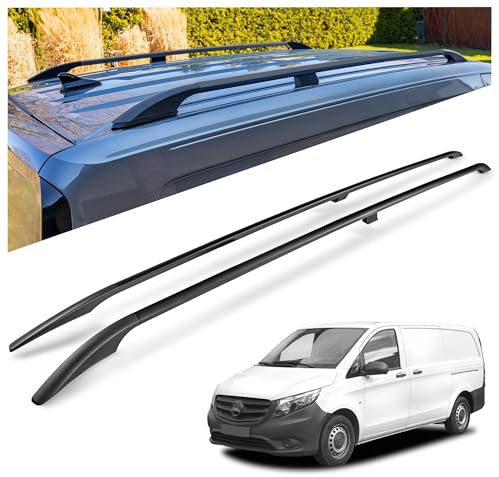 CHROMEMASTER | Dachrelinge Dachträger Kompatibel mit Mercedes Vito W447 L3 EXTRA-LANG 2014+; Geeignet zur Montage von Dachträgern, Dachboxen und Fahrradträgern | Einfache und Schnelle Montage