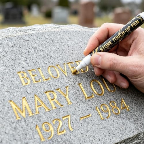 Golden Tombstone Marker Pen | Goldfarbe Für Grabstein Schriftzug, Zur Wiederherstellung Verblasster Grab Inschriften, Für Grabstein Schriftzug Und Gedenkschriften (Gold)