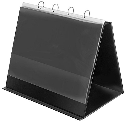 Tischflipchart A3 quer sw Ledern. 4-Rg 30mm m.10 Hüllen 4333 0