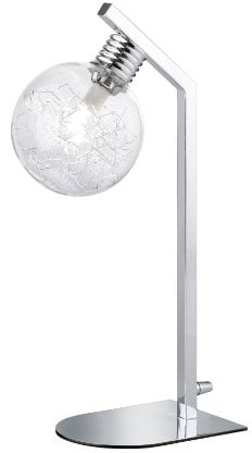 WOFI Tischleuchte 1-flammig, Fero, 1x G9 / 28 Watt, 220-240 Volt, Breite: 12 cm / Höhe: 40 cm, 2800K, 370 Lumen, Energieeffizenzklasse C, Glas mit Drahtgeflecht innen, inklusive Schalter, chrom 8325.01.01.0000