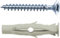 Maurer MUXV6 Tasselli universali in nylon con viti TSP, diametro 6 mm x lunghezza 40 mm, 100 pezzi