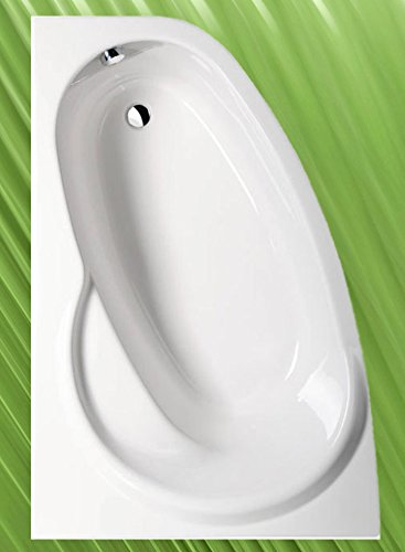 Raumsparwanne NAOS 180x100cm Links + Ablaufgarnitur + Wannenfüße