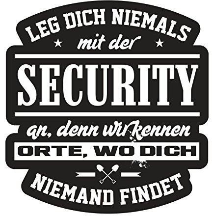 Aufkleber Wetterfest Security 10 oder 40cm Sicherheitsdienst Wachschutz Geschenk