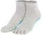 Piarini grau 1 Paar Zehensocken kurz ABS Socken aus Baumwolle Socken Yoga Tanzen Pilates Fitness 35 36 37 38