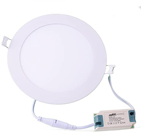 JANDEI – LED-Einbaudownlight, 12 W, 960 Lumen, runde Form, Einbauloch Ø 150, extra flach 13 mm Tiefe, warmweiße Lichtfarbe 3000 K, inklusive Transformator