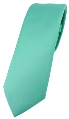 TigerTie Corbata de diseño estrecho en un solo color, ancho de corbata de 5,5 cm, verde menta, Talla única