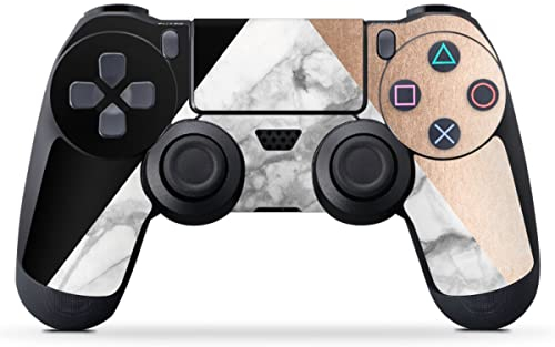 DeinDesign Skin kompatibel mit Sony Playstation 4 Controller Folie Sticker Rose Marmor Muster