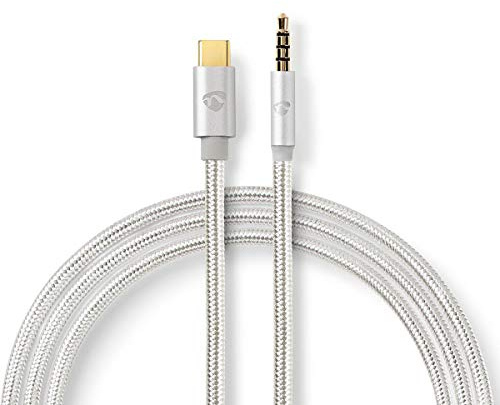 NEDIS USB-Adapter | USB 2.0 | USB-C™ Stecker | 3.5 mm Stecker | 1.00 m | rund | Vergoldet | Geflochten/Nylon | Aluminium | Verpackung mit Sichtfenst