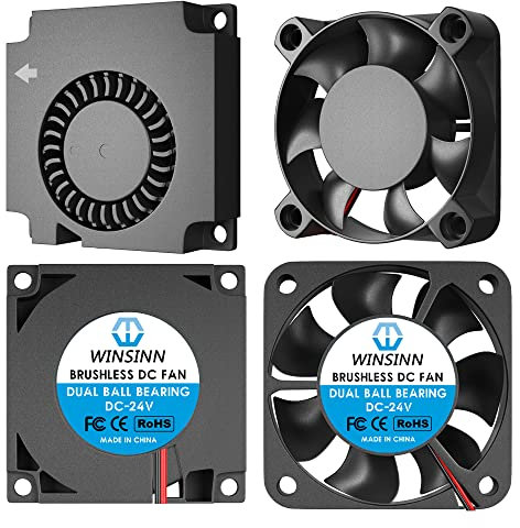 WINSINN Ender 3 ventiladores 40 mm 24 V para actualización Ender 3 v2 Pro 3X CR-10S, con piezas de guía de aire, doble rodamiento de bolas de 2 pines 40 x 10 mm turbina sin escobillas 4010