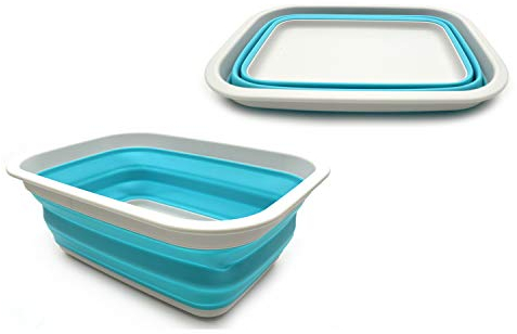 Sammart Cesta plegable de 9,2 l, cesta de pícnic portátil para exteriores, bolsa de la compra plegable, cesta de almacenamiento para ahorrar espacio.