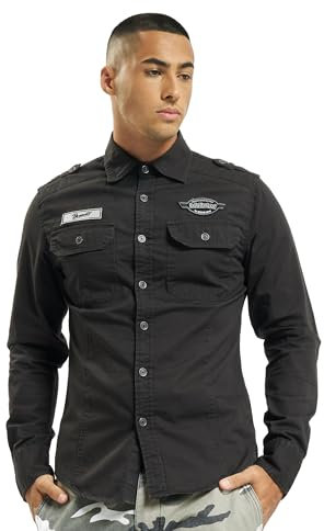 Brandit Luis Vintage Shirt Long Sleeve, color: black, size: XXL