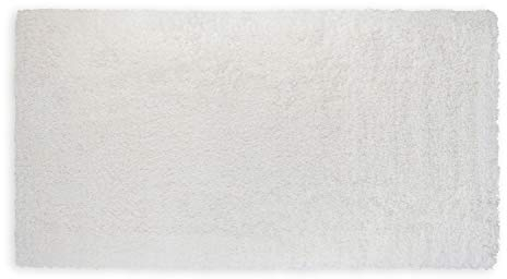 WohnDirect Premium Hochflor Badezimmerteppich Weiß • Rutschfester & Extra Flauschiger Badvorleger • Badteppich, Badematte 80 x 150 cm