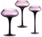 CRISTALICA Andromeda Lot de 3 photophores sur pied en verre Violet