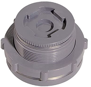 Ququyi Adaptador de conector de tanque de agua de PVC de 2 pulgadas con tapones a través de tuberías a granel para barriles de lluvia, acuarios, estanques (juego de 1)