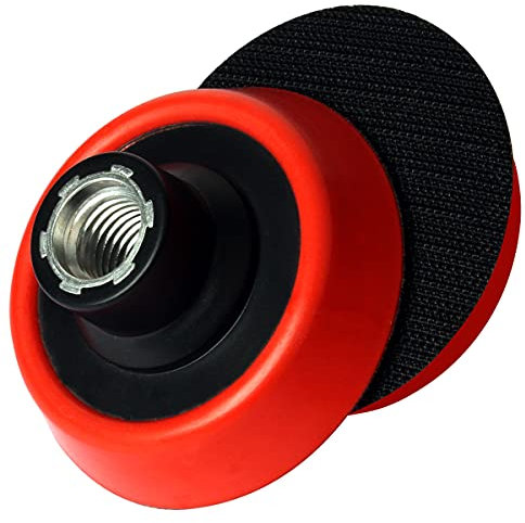 2Pcs 3inch Backing Pad Hook and Loop for Angle grinder Buffer - PU 5/8-11 Thread Backer Pad Red