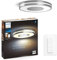 Philips Hue White Ambiance Being Deckenleuchte 2400lm inkl. Dimmschalter, aluminium, dimmbar, alle Weißschattierungen, steuerbar via App, kompatibel mit Amazon Alexa (Echo, Echo Dot)