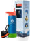 hydro2go Kinder Edelstahl Trinkflasche - 100% Auslaufsicher, BPA-frei mit 2 Deckeln (Strohhalm und Sportverschluss) - Thermo Flasche für Kinder (Sky Blue) - 500ml