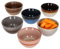MamboCat Earth 6er Set Snack- & Dipschälchen rund I Kompottschalen bunt I Mini-Bowl Dessert Schüssel Vintage I 9,8cm Backform Steingutgeschirr I Erdtöne Mittelalter Deko I Fingerfood Schale 120ml