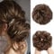 JJstar Haarteil Mit Gummiband, Groß Dutt Haarteil Gelockt Haargummi Mit Haaren Hochsteckfrisuren Haarverlängerung Messy Bun Haarteile für Damen Mädchen Pferdeschwanz (Hellbraun)