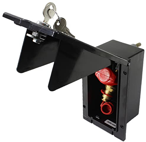 Prise de gaz MPK - Prise extérieure - Clapet d'alimentation pour camping-car, caravane, bateau - Avec serrure - Noir - Rectangulaire